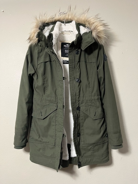 Hollister Jackets & Blazers - Hollister Heritage Women's Small Olive Green Parka Faux Fur Lined Winter Jacket